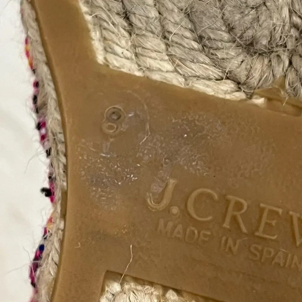 J Crew Pink Woven Southwestern Espadrille Slip On Style 8